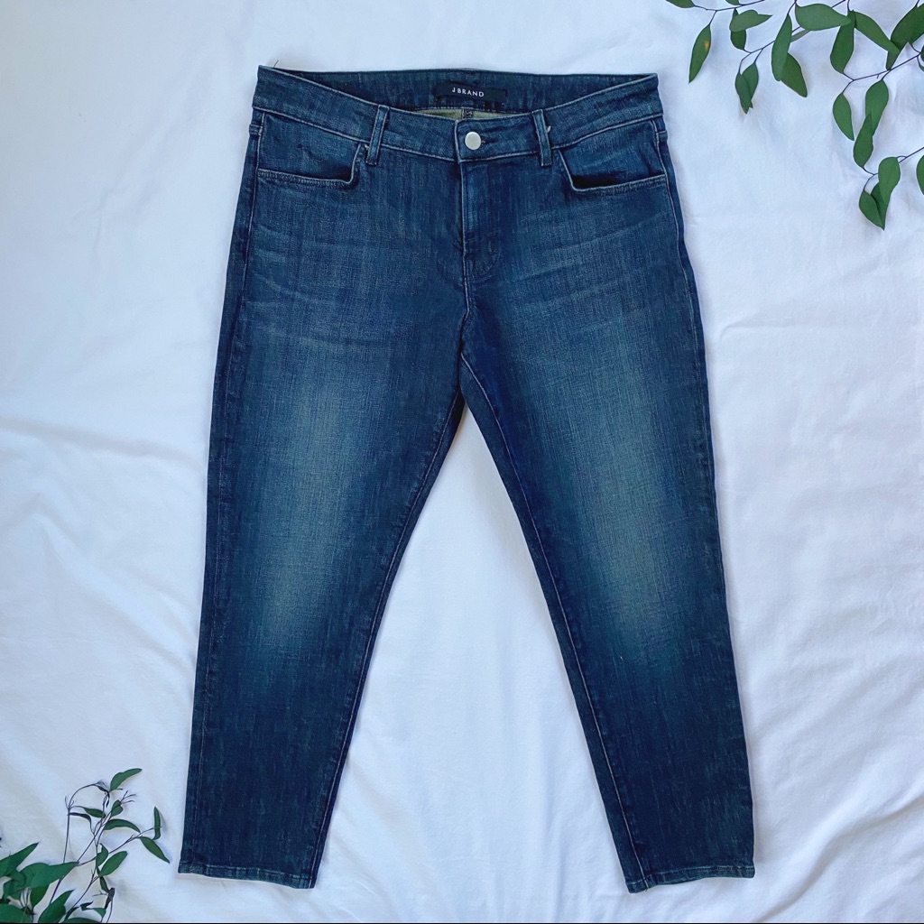 J Brand 8009o218 Dark Blue Wash Surreal Skinny Boyfriend Jeans
